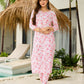 The52 Pink Women's Beautiful Printed Silk Blend Fabric with Straight Kurta, Pant and Dupatta Set - Swadesiicart