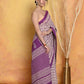 Very Much Indian Handblock Printed Cotton Saree With Natural Dyes - White | Swadesiicart