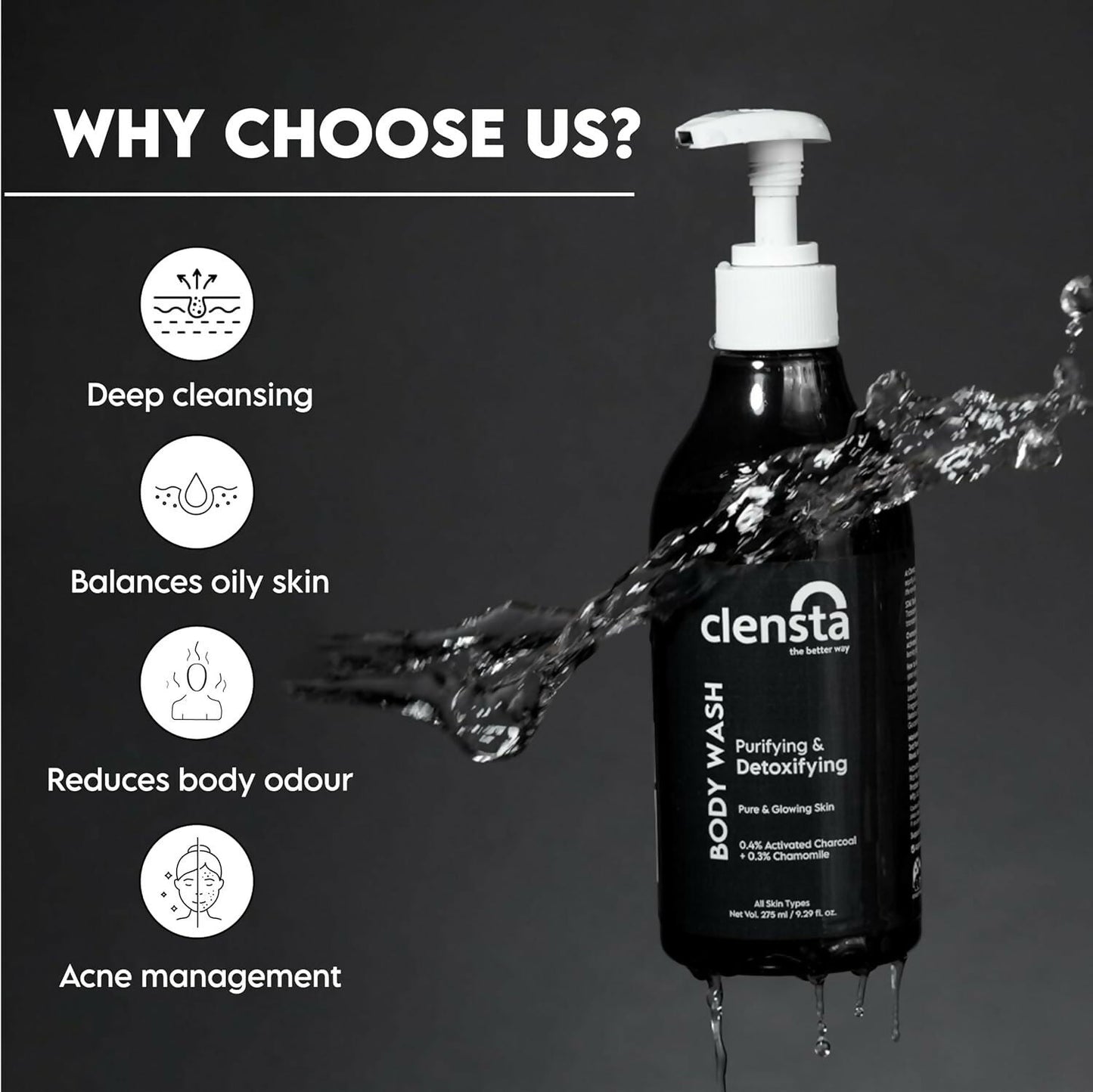 Clensta Purifying & Detoxifying Body Wash | Swadesiicart