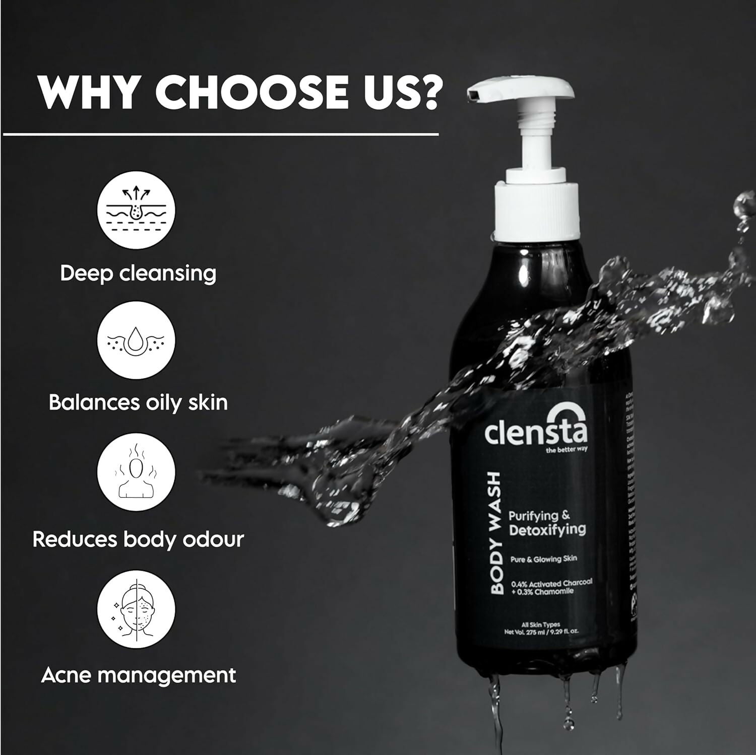 Clensta Purifying & Detoxifying Body Wash | Swadesiicart