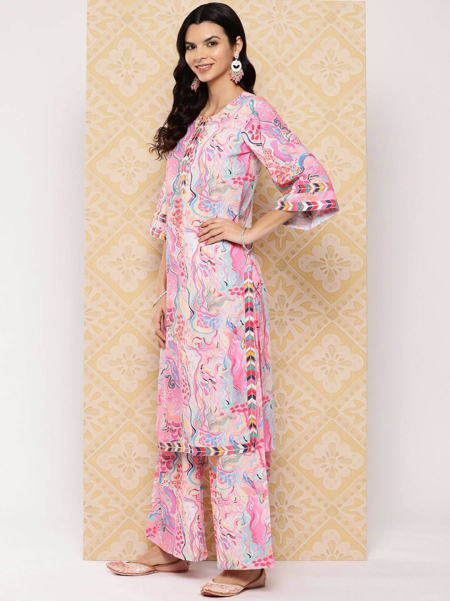 Ahalyaa Women's Traditional wear Kurta Set - Multi | Swadesiicart