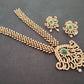Ad Emerald Peacock Bridal Necklace With Earrings