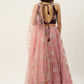 House of Panchhi Pink Net Sequins Embroideried Lehenga | Swadesiicart