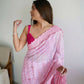 Vamsee Vani Pink Georgette Saree - Swadesiicart