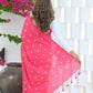 Beatitude Pink Khadi Floral Embroidered Saree