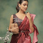 Pink Satin Solid Designer, Printed Party Wear Ready To Wear Saree - Nasreen | Swadesiicart