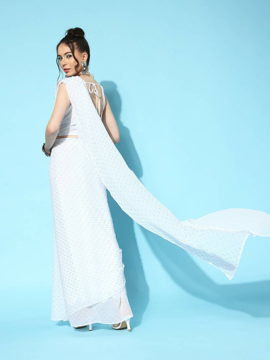 Ahalyaa Women's Traditional wear Saree - White | Swadesiicart