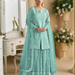 Anaita Sky Blue Heavy Net Readymade Suit with Embroidery & Sequence Work