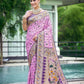 Vishnu Weaves Women's Baby Pink Paithani Patola Silk Zari Woven Saree with Unstitched Blouse - Swadesiicart