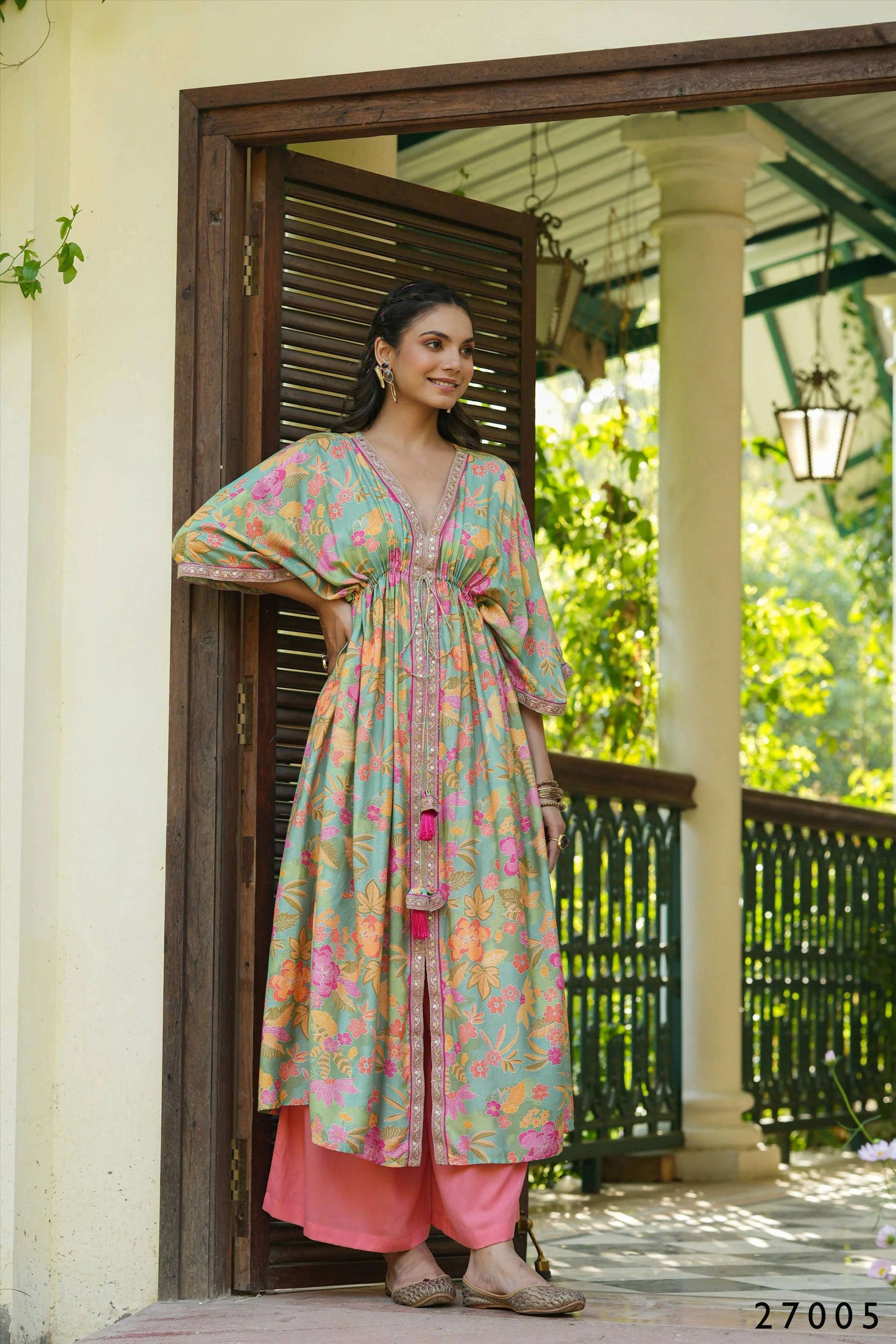 Women's Casual Fashionable Multi Mull Cotton co-ord set - Anya - Swadesiicart