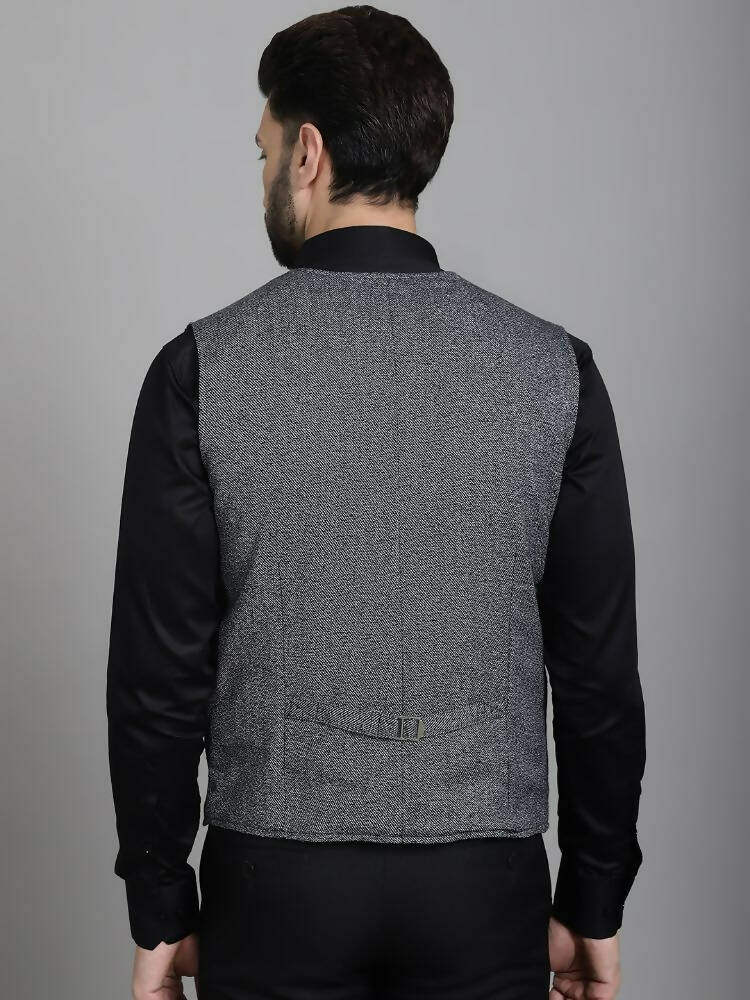 Even Apparels Solid Waistcoat - Grey | Swadesiicart