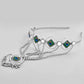 VOJ Silver Plated Peacock Printed Hairband With Mang Tikka | Swadesiicart
