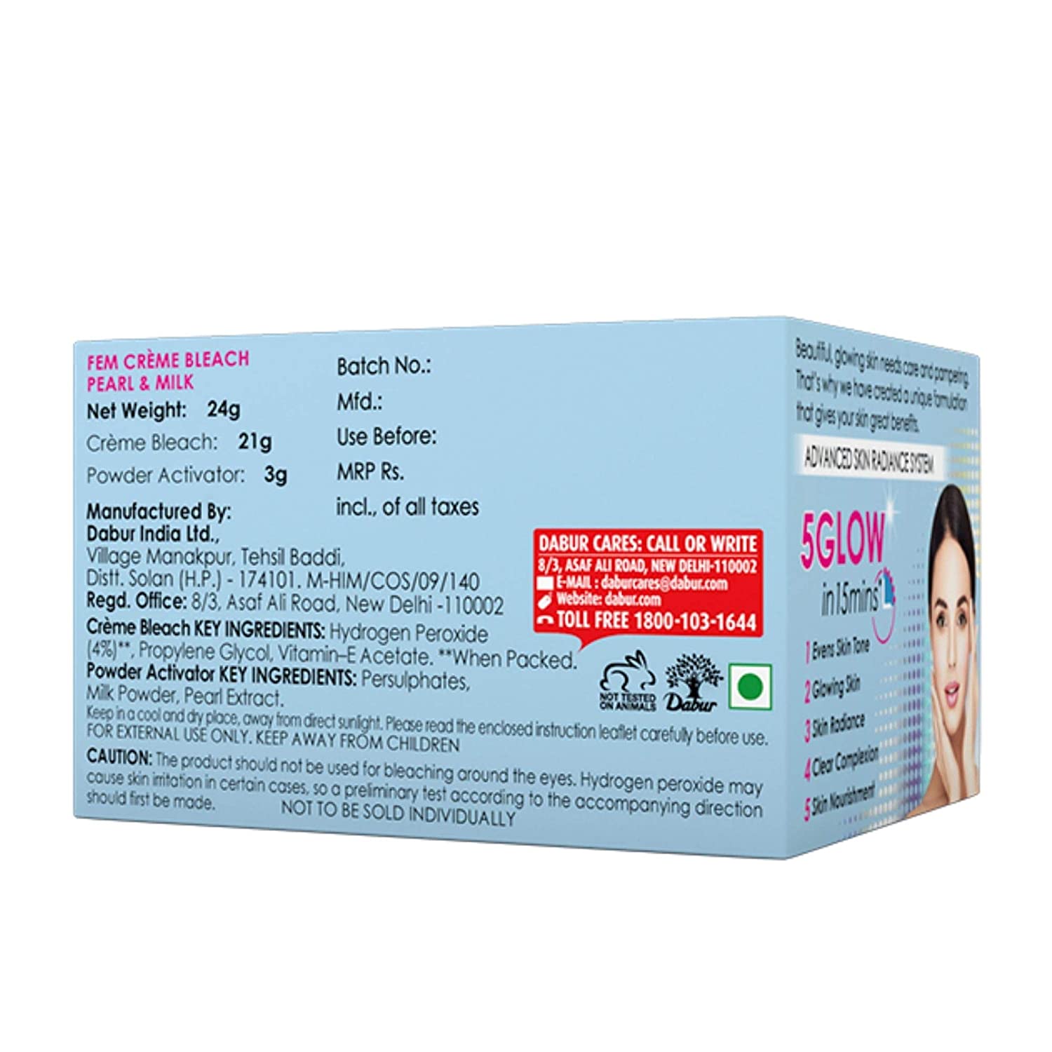 Fem Fairness Naturals Pearl Cream Bleach - Swadesiicart