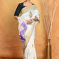 Very Much Indian Handblock Printed Cotton Saree With Natural Dyes - White | Swadesiicart