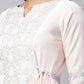 Ahalyaa Women Pink Crepe Khari Print Dress | Swadesiicart