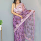 Vamsee Man Mohini Purple Organza Saree - Swadesiicart