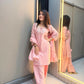 Anaita Peach Crape Readymade Kurti Set with Beads Sequence Work