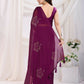 Purple Rangoli Silk Diamond Work Ready To Wear Saree - Tamana | Swadesiicart