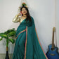 Exclusive Collection Beautiful Khadi Cotton Handloom Saree With Beautiful Zari Border - Green - Swadesiicart