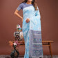 Shree Shyam Fashion Anaya Sky Blue Linen Cotton Saree