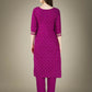 Jyoti Fashion Women's Purple Cotton Magic Slub Embroidery & Sequence work Kurta with Trouser & Dupatta | Swadesiicart