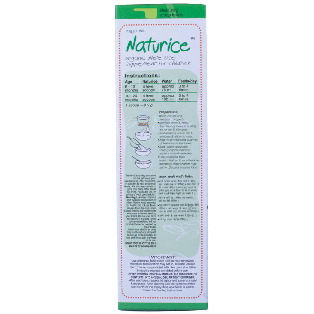 Pristine Naturice – Organic Whole Rice Baby Cereal