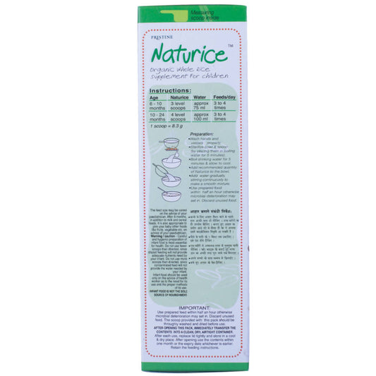 Pristine Naturice – Organic Whole Rice Baby Cereal