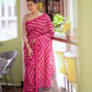 Vishnu Weaves Women's Pink Soft Tussar Silk Digital Printed Saree with Unstitched Blouse - Swadesiicart