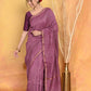 Very Much Indian Chanderi Natural Dye Handblock Printed Saree - Mauve | Swadesiicart