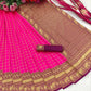 DEIANA'S Beautiful Designer Golden zari Soft Lichi Silk Saree - Pink - Swadesiicart