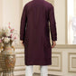 Raivat Ethnic Banarasi Art Silk Thread and Mirror Work Kurta Pajama In Wine Colour | Swadesiicart