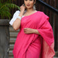 Beatitude Pink Cotton Ghicha Pallu Saree
