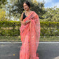 Vamsee Peach Organza Saree - Swadesiicart