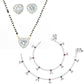 AanyaCentric Gold-Polished Mangalsutra Pendant Earring Set & Silver Plated Anklet