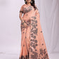 Shree Shyam Fashion Kashira Orange Linen Cotton Saree
