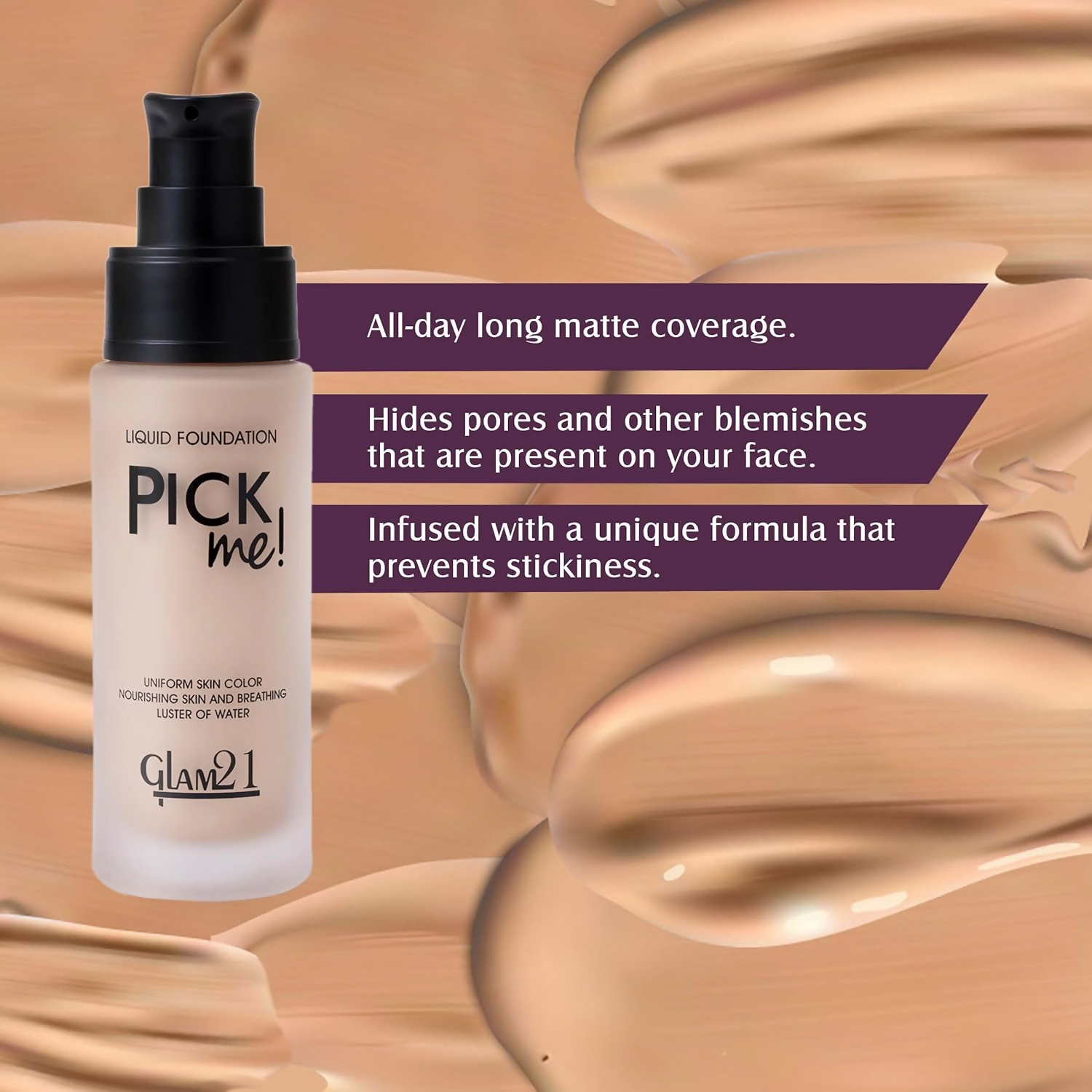 Glam21 Pick Me Matte Foundation - Light Natural - Swadesiicart
