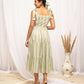 FIORRA Women's Green Cotton Printed Dress - Swadesiicart