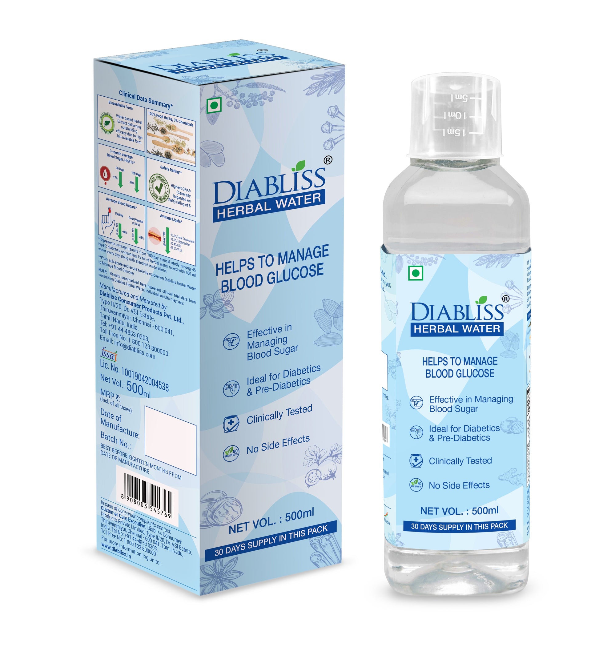 Diabliss Herbal Water For Blood Glucose Management - Altcheeni