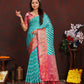 Lorenvalley Fashion Firozi Organza Silk Woven Design with Rich Meenakari Weaving Pallu Saree - Swadesiicart