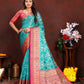 Lorenvalley Fashion Firozi Organza Silk Woven Design with Rich Meenakari Weaving Pallu Saree - Swadesiicart