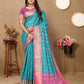 Lorenvalley Fashion Firozi Patola Silk Woven Design with Zari Meenakari Weaving motifs motifs Pallu Saree - Swadesiicart
