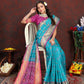 Lorenvalley Fashion Firozi Patola Silk Woven Design with Zari Meenakari Weaving motifs motifs Pallu Saree - Swadesiicart