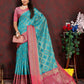 Lorenvalley Fashion Firozi Organza Silk Woven Design with Rich Meenakari Weaving Pallu Saree - Swadesiicart