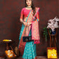 Lorenvalley Fashion Firozi Organza Silk Woven Design with Rich Meenakari Weaving Pallu Saree - Swadesiicart