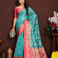 Lorenvalley Fashion Firozi Organza Silk Woven Design with Rich Meenakari Weaving Pallu Saree - Swadesiicart