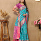 Lorenvalley Fashion Firozi Patola Silk Woven Design with Zari Meenakari Weaving motifs motifs Pallu Saree - Swadesiicart