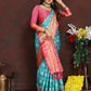 Lorenvalley Fashion Firozi Organza Silk Woven Design with Rich Meenakari Weaving Pallu Saree - Swadesiicart