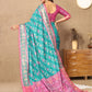 Lorenvalley Fashion Firozi Patola Silk Woven Design with Zari Meenakari Weaving motifs motifs Pallu Saree - Swadesiicart