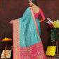Lorenvalley Fashion Firozi Organza Silk Woven Design with Rich Meenakari Weaving Pallu Saree - Swadesiicart