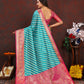 Lorenvalley Fashion Firozi Organza Silk Woven Design with Rich Meenakari Weaving Pallu Saree - Swadesiicart